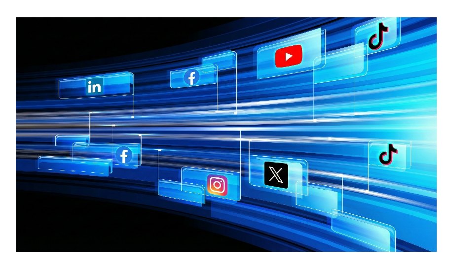 Image of a social media team working in an office.